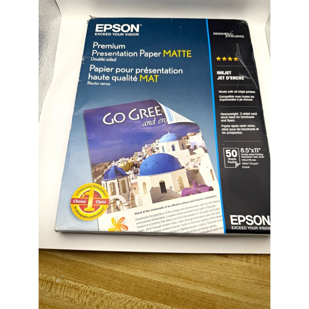 Epson Premium Presentation Paper Matte Double-Sided Inkjet 8.5x11 50ct S041568